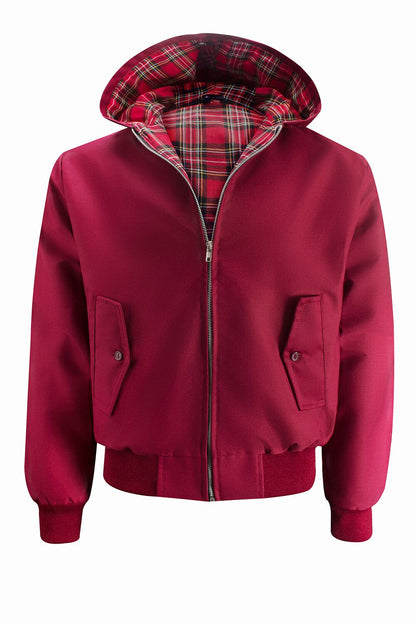 Harringtonjack met capuchon voor heren - Bordeauxrood