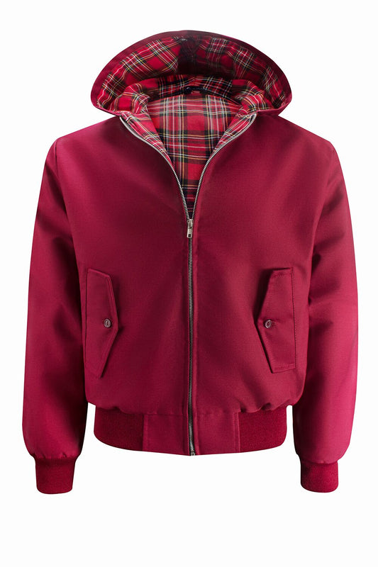 Harringtonjack met capuchon voor heren - Bordeauxrood