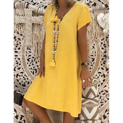 Stacy midi-jurk met V-hals