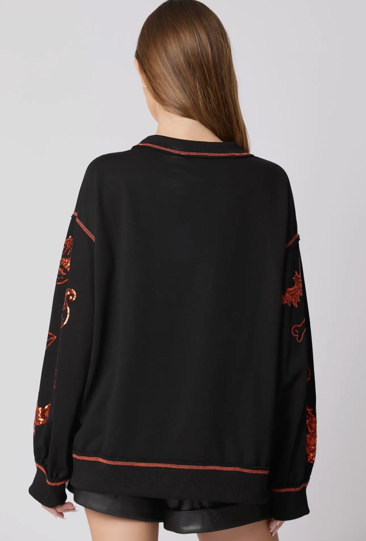 ZWARTE Halloween 🎃 top met paillettendetails, direct leverbaar