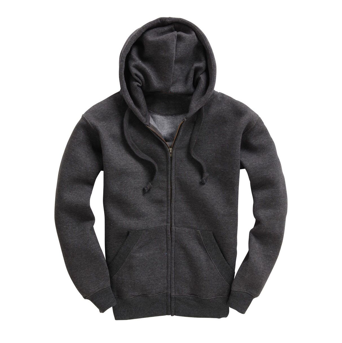 Heren Premium Hoodie met Rits - Antraciet