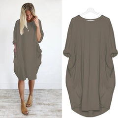 Comfortabele en Schattige Jurk 1 + 1 Gratis