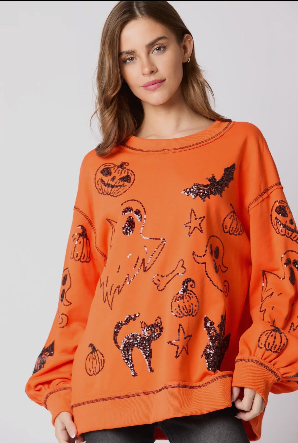 ZWARTE Halloween 🎃 top met paillettendetails, direct leverbaar