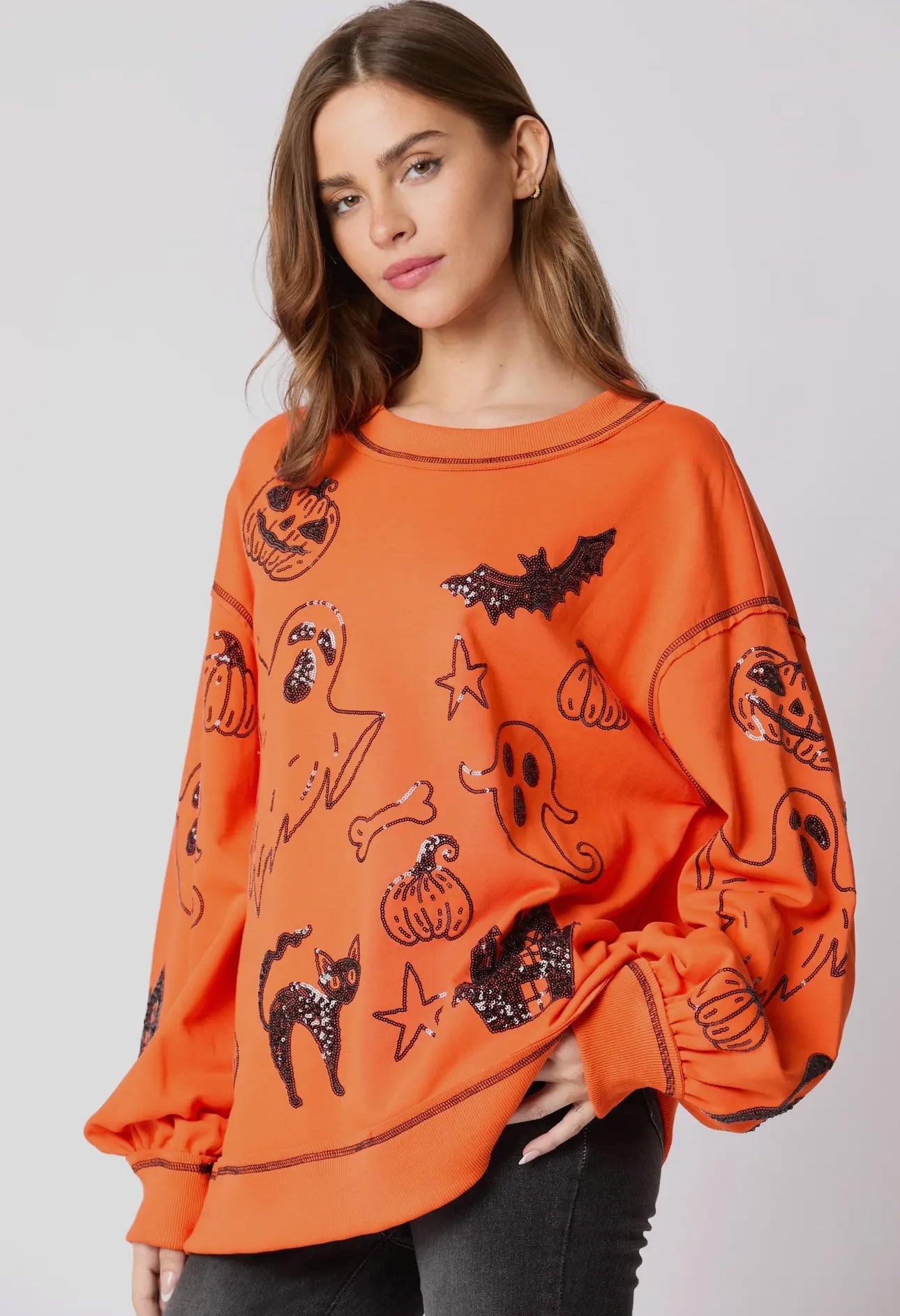 ZWARTE Halloween 🎃 top met paillettendetails, direct leverbaar