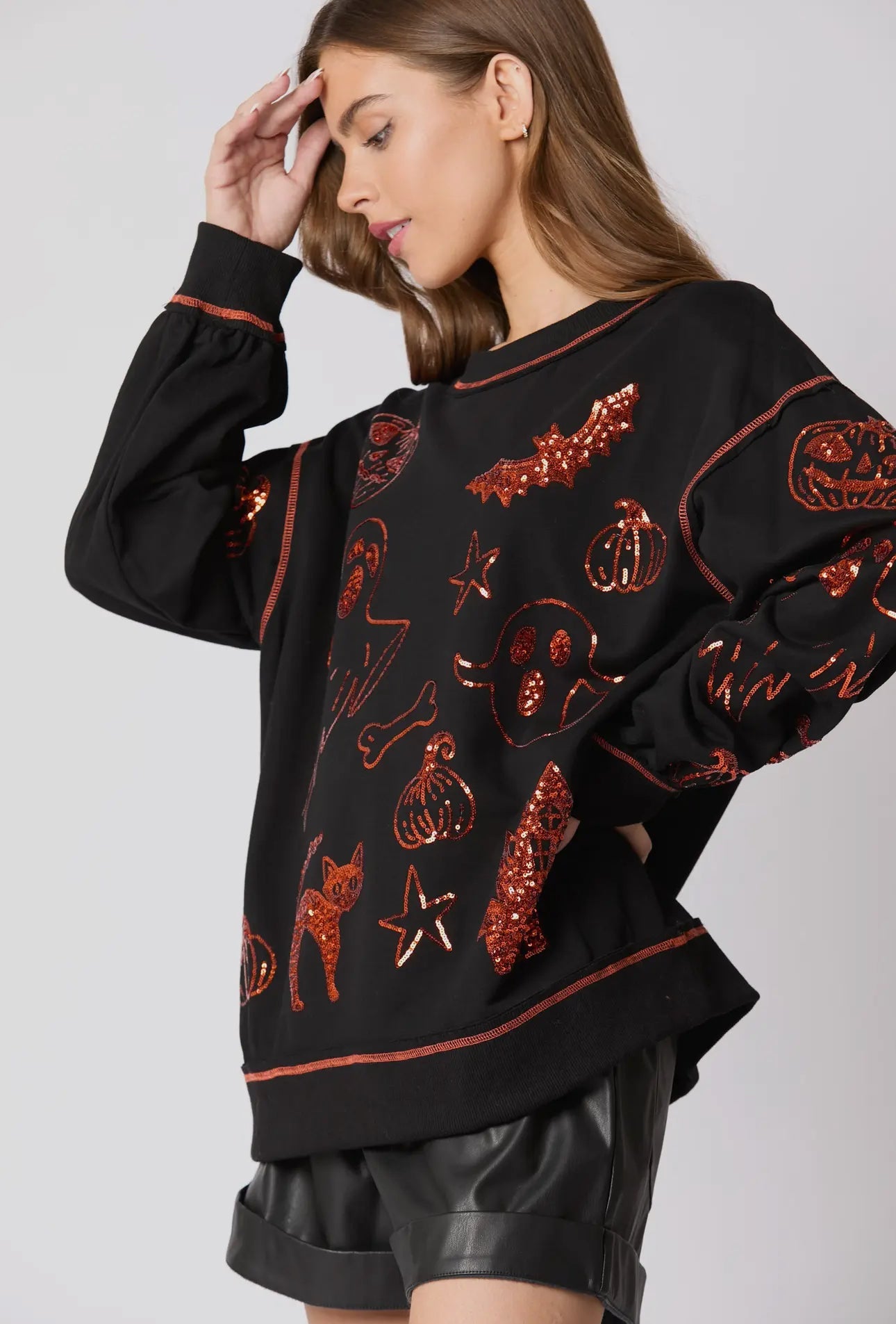 ZWARTE Halloween 🎃 top met paillettendetails, direct leverbaar