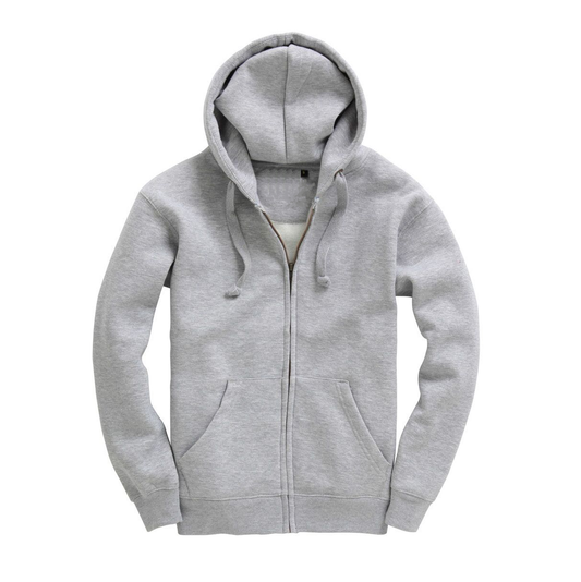 Heren Premium Hoodie met Rits - Grijs