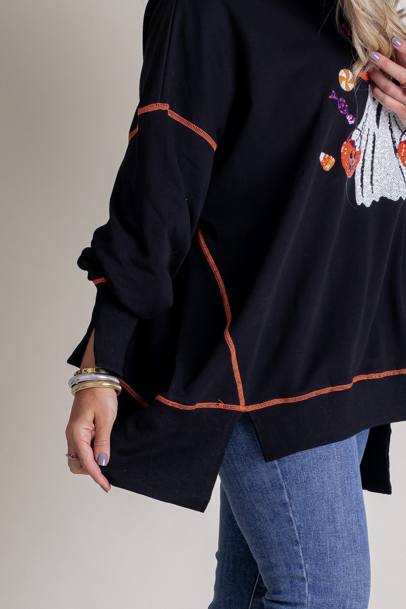 Pailletten top met spookje voor de best geklede look