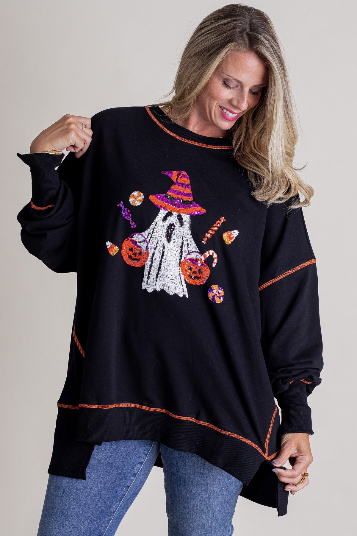 Pailletten top met spookje voor de best geklede look