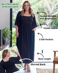 Estelle | Zwarte maxi-jurk