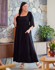 Estelle | Zwarte maxi-jurk
