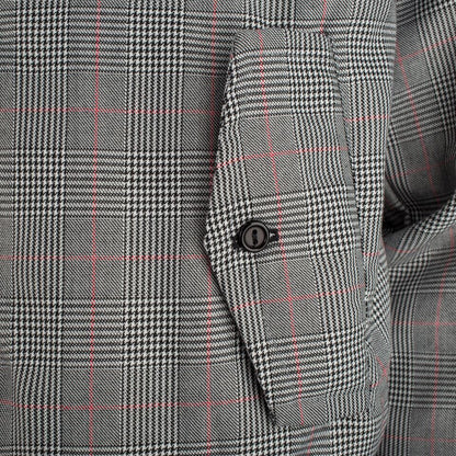 Geruit Harringtonjack voor heren - Lichtgrijs/Rood