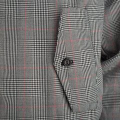 Heren geruit Harrington jack - lichtgrijs/rood