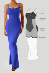 Jurk met spaghettibandjes en ingebouwde shapewear