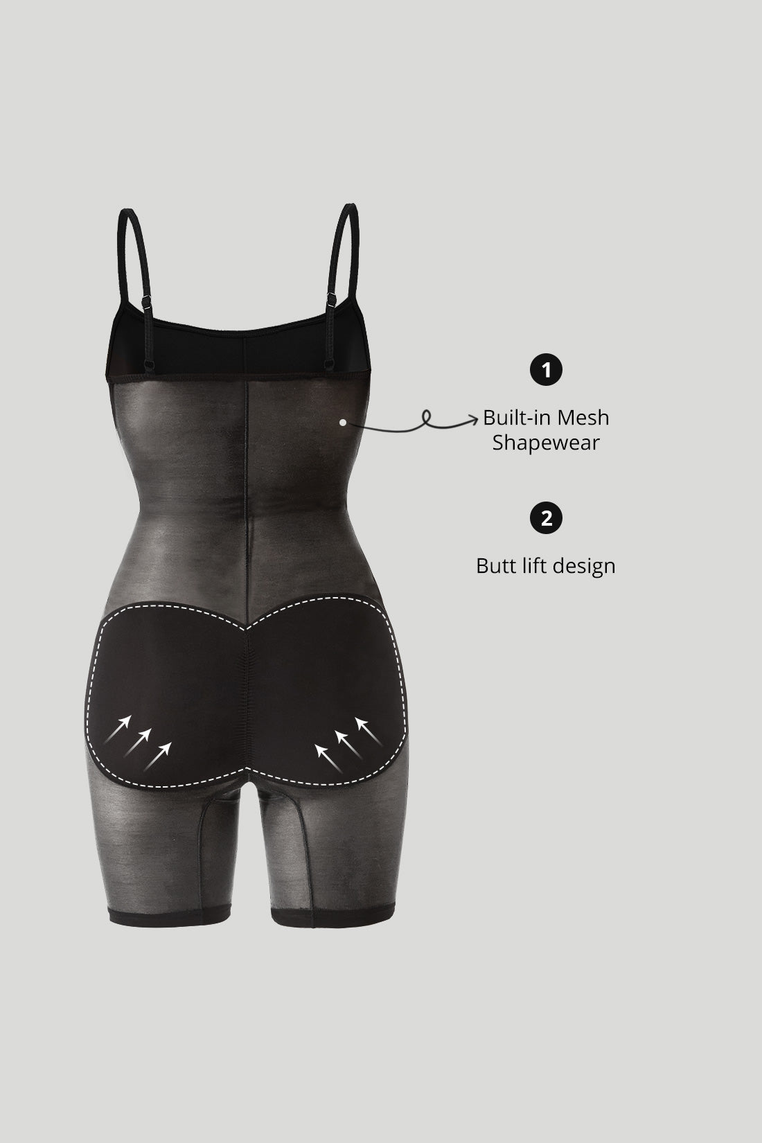 Jurk met Queen Anne-halslijn en ingebouwde shapewear