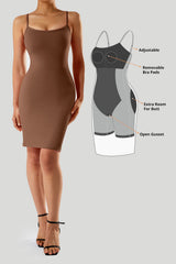 Bodycon-jurk met spaghettibandjes en ingebouwde shapewear