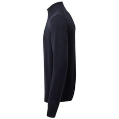 Heren Katoenmix ¼ Rits Trui - Marineblauw