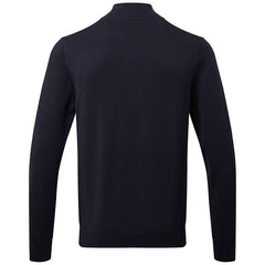 Heren Katoenmix ¼ Rits Trui - Marineblauw