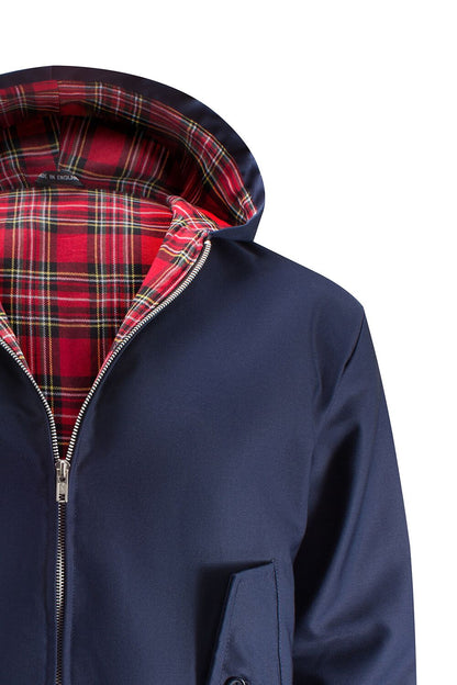 Harringtonjack met capuchon voor heren - Marineblauw