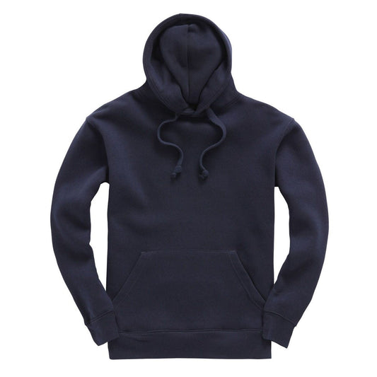Heren premium hoodie met ronde hals - Marineblauw