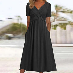 Welvet - Elegante Midi Jurk met Buikbedekking