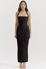 Spaghettiband Halter Maxi Jurk