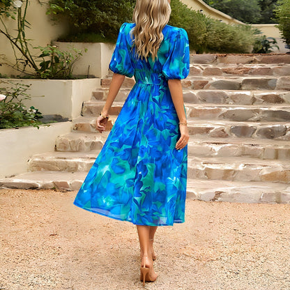 Imogen midi-jurk met V-hals