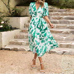 Imogen V-hals midi-jurk