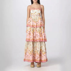 Geborduurde strapless breteljurk