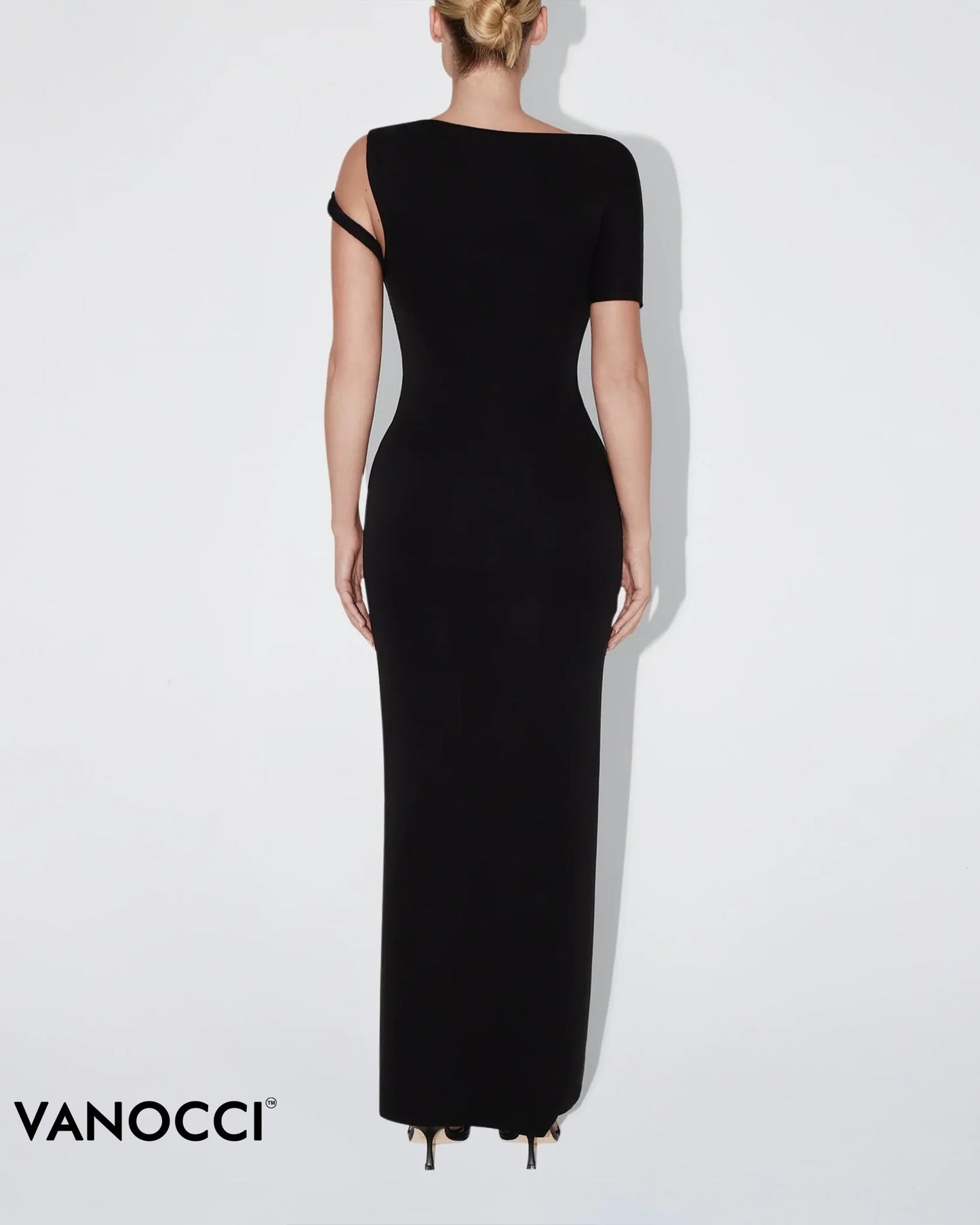 Maxi-jurk met stretch en twistdetail