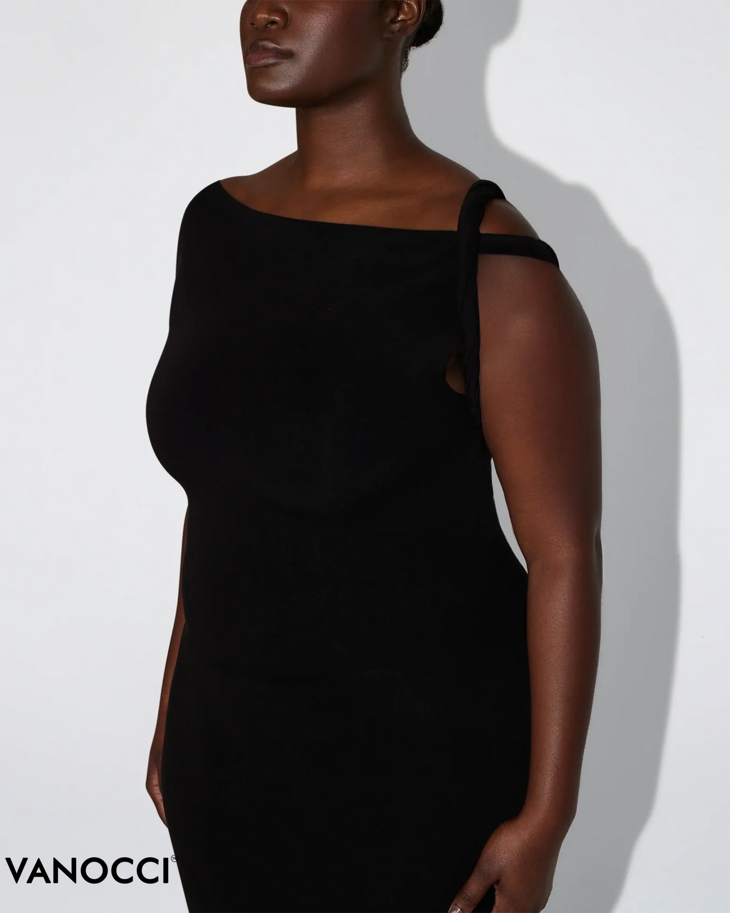 Maxi-jurk met stretch en twistdetail