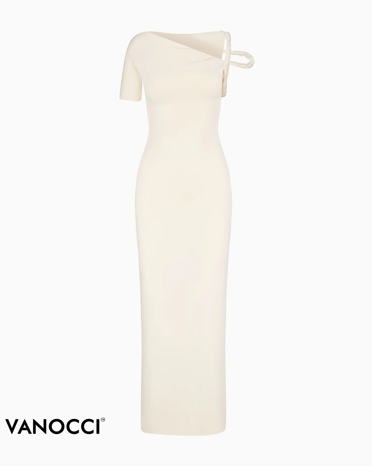 Maxi-jurk met stretch en twistdetail