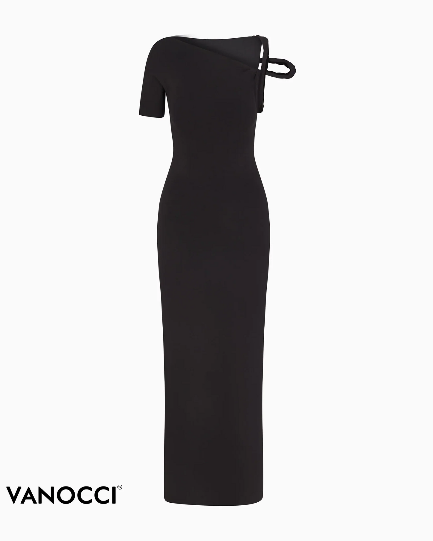 Maxi-jurk met stretch en twistdetail