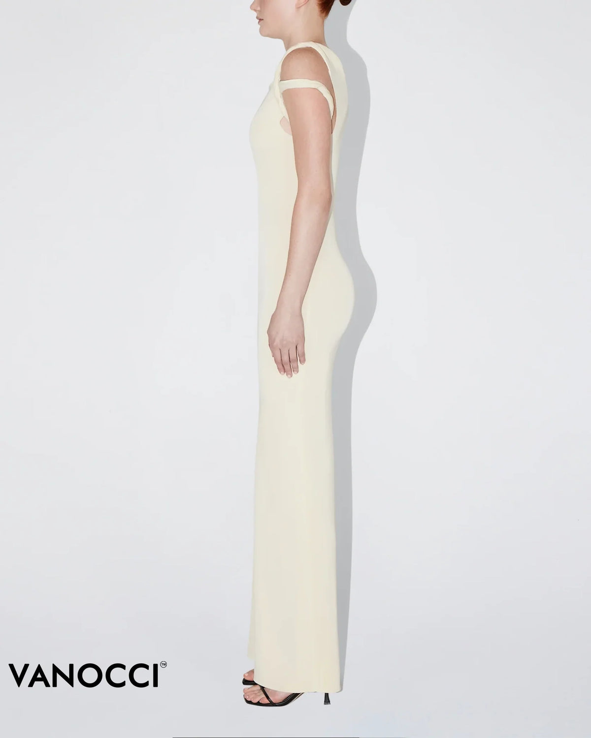 Maxi-jurk met stretch en twistdetail