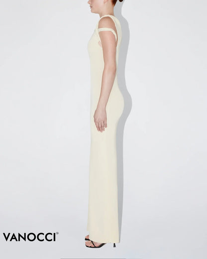Maxi-jurk met stretch en twistdetail