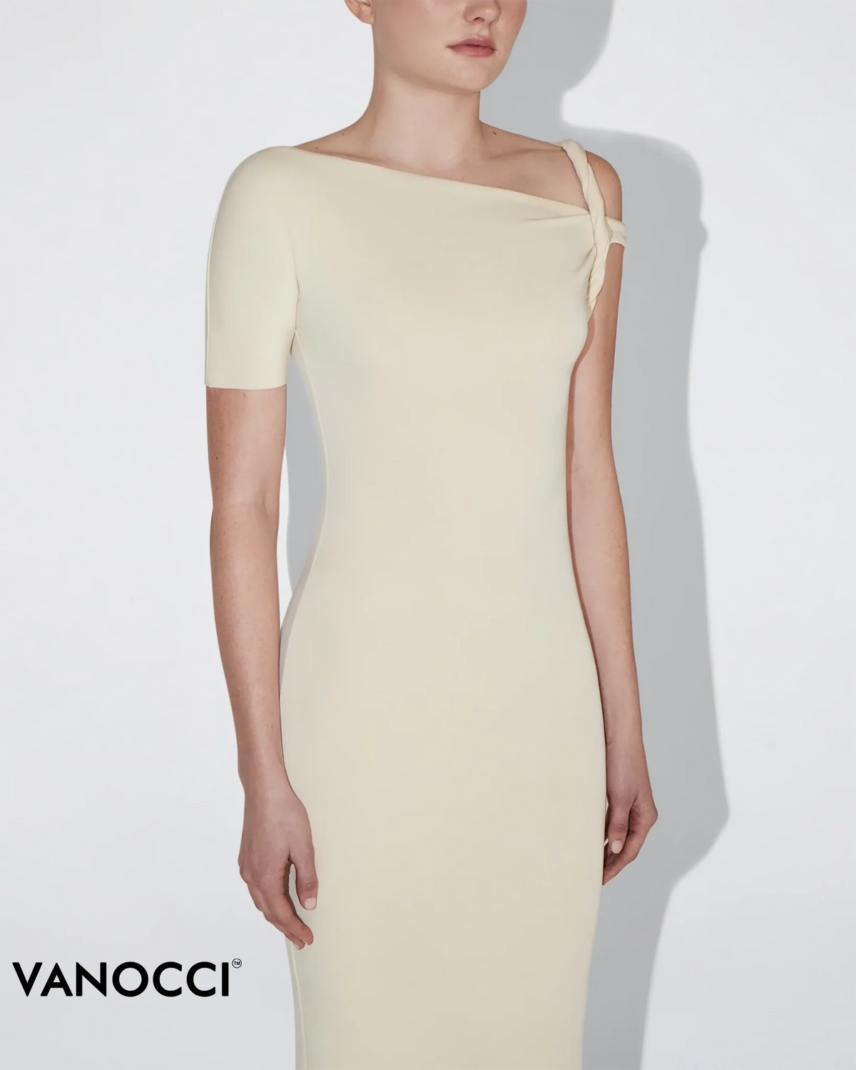 Maxi-jurk met stretch en twistdetail