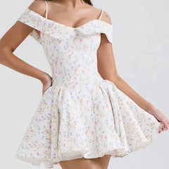 Feestjurk met posy print