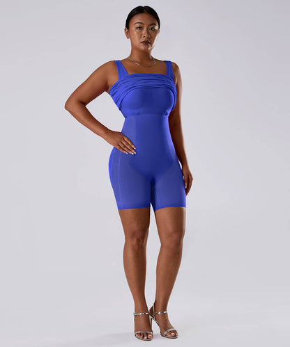 Effen mouwloze jurk met ingebouwde shapewear