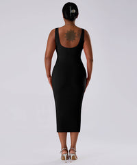 Effen mouwloze jurk met ingebouwde shapewear