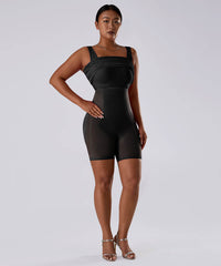 Effen mouwloze jurk met ingebouwde shapewear
