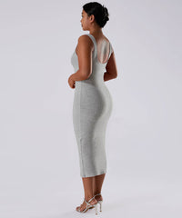 Effen mouwloze jurk met ingebouwde shapewear
