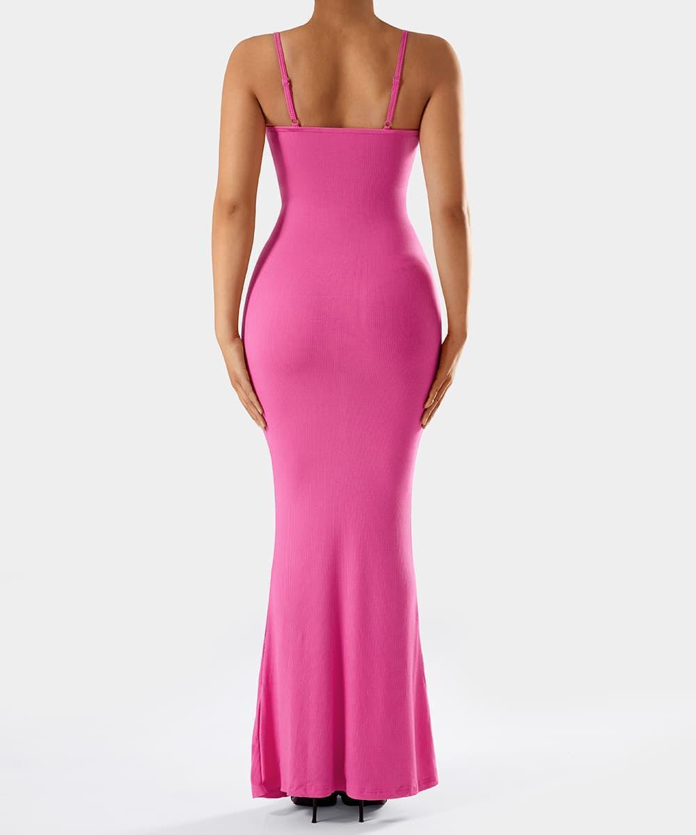 Jurk met spaghettibandjes en ingebouwde shapewear