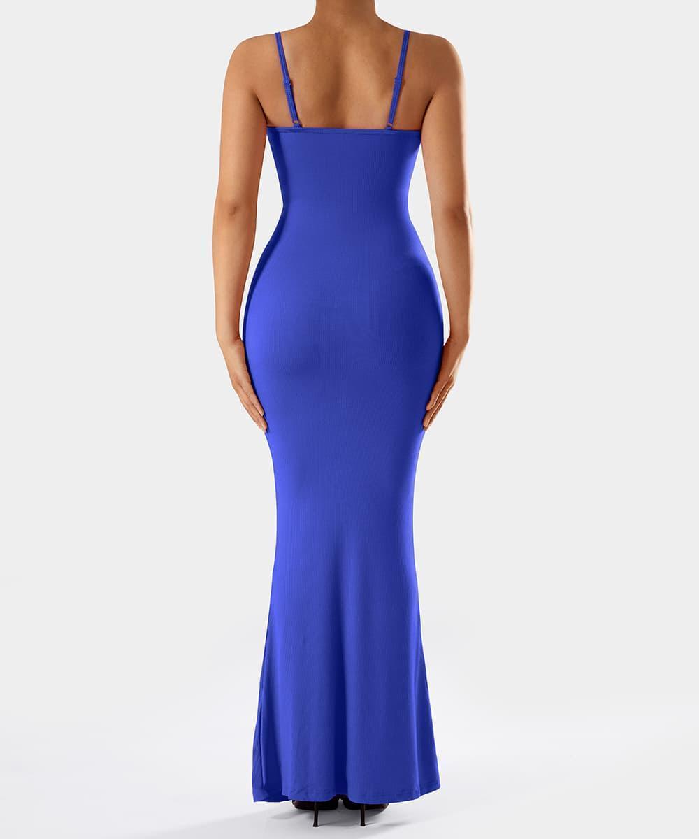 Jurk met spaghettibandjes en ingebouwde shapewear