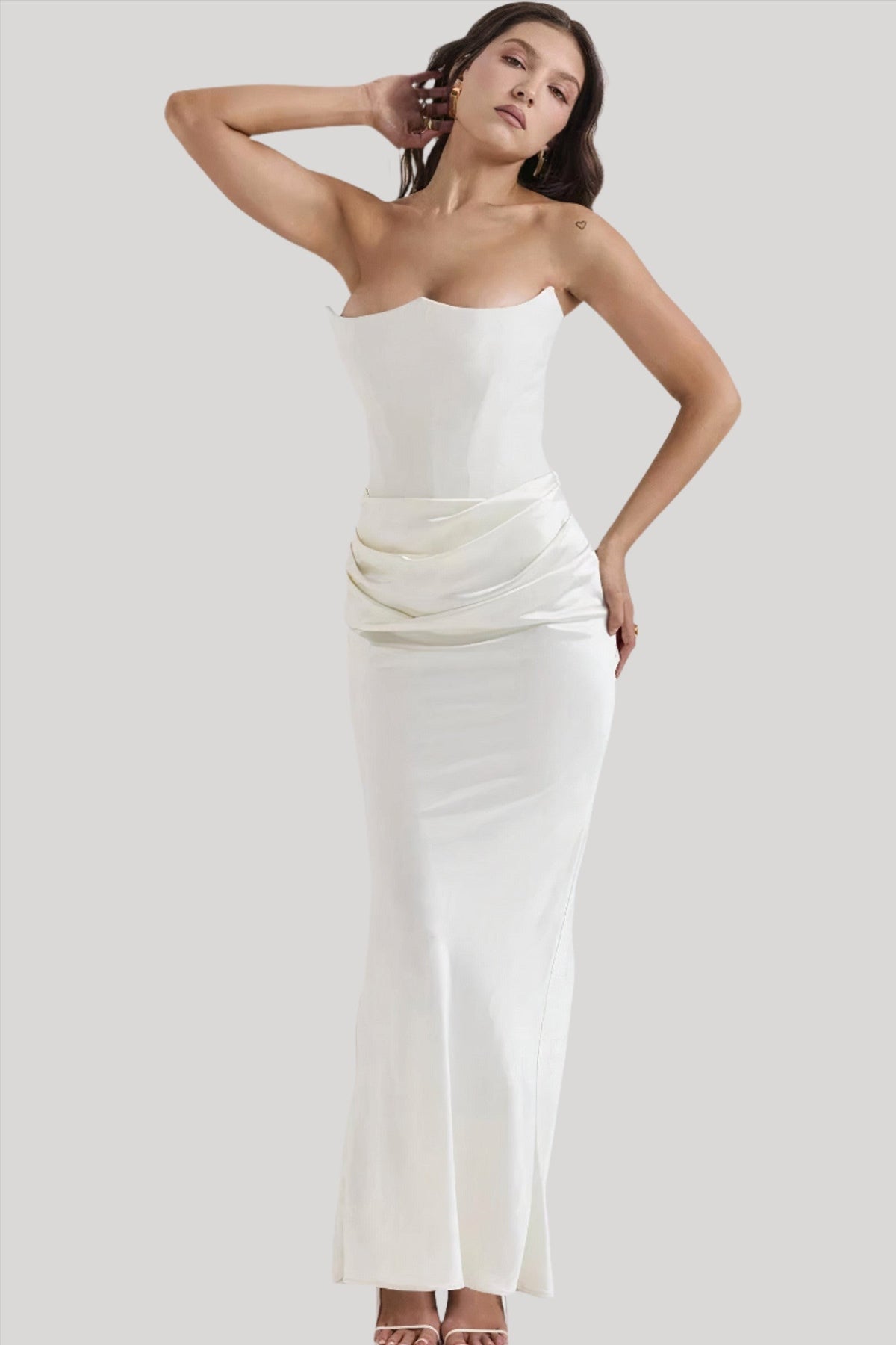 Elegante strapless maxi-jurk