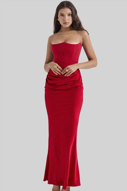 Elegante strapless maxi-jurk