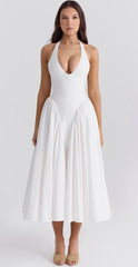 Elegante maxi-jurk met V-hals