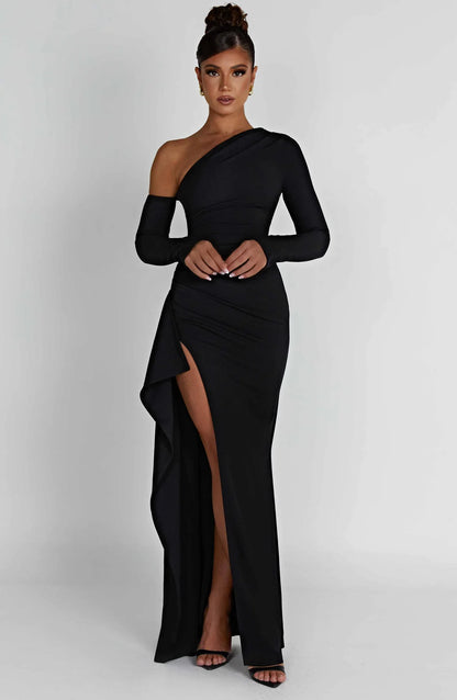 Bodycon-jurk met lange mouwen en split