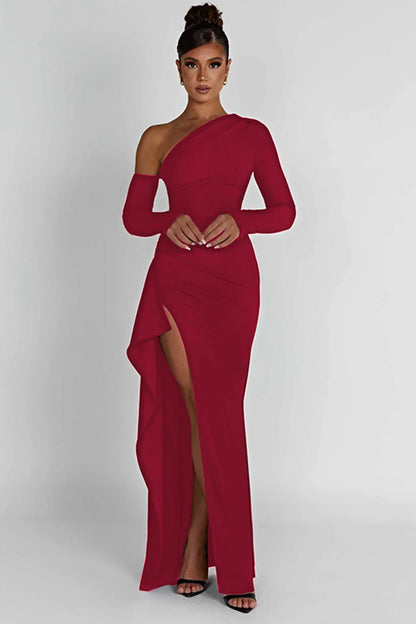 Bodycon-jurk met lange mouwen en split