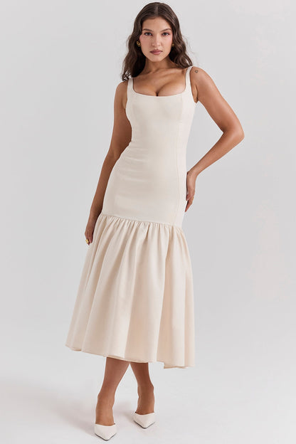 Midi-jurk met verlaagde taille