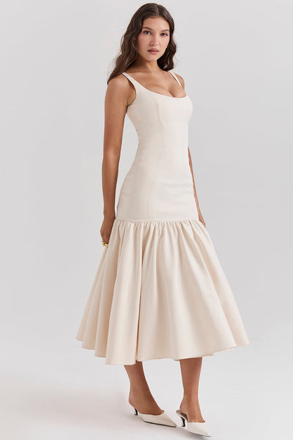 Midi-jurk met verlaagde taille