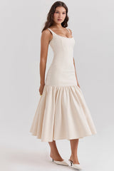 Midi-jurk met verlaagde taille